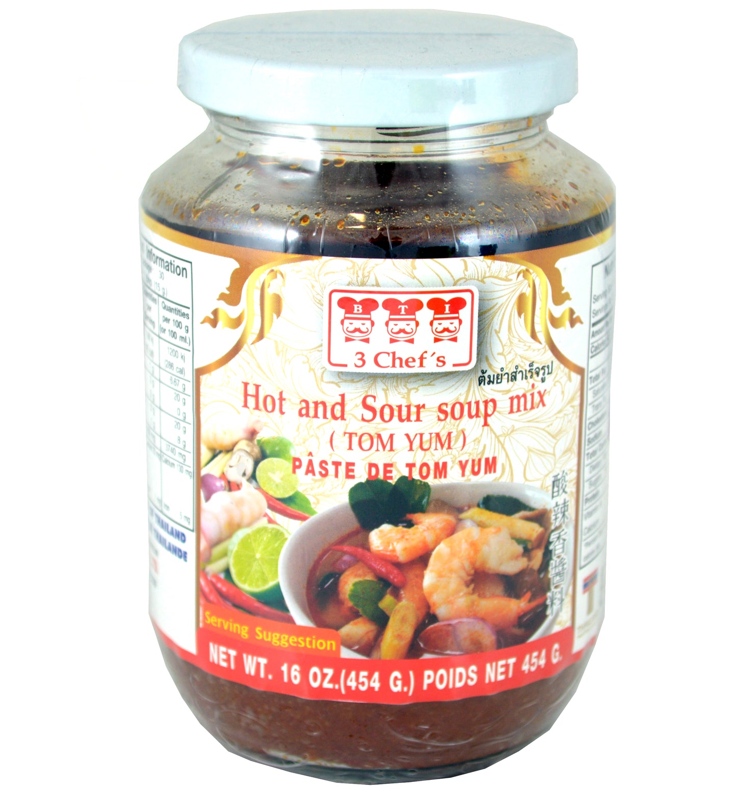 3 CHEF'S Hot & sour soup mix Tom Yum 454g TH-24 _ 105064