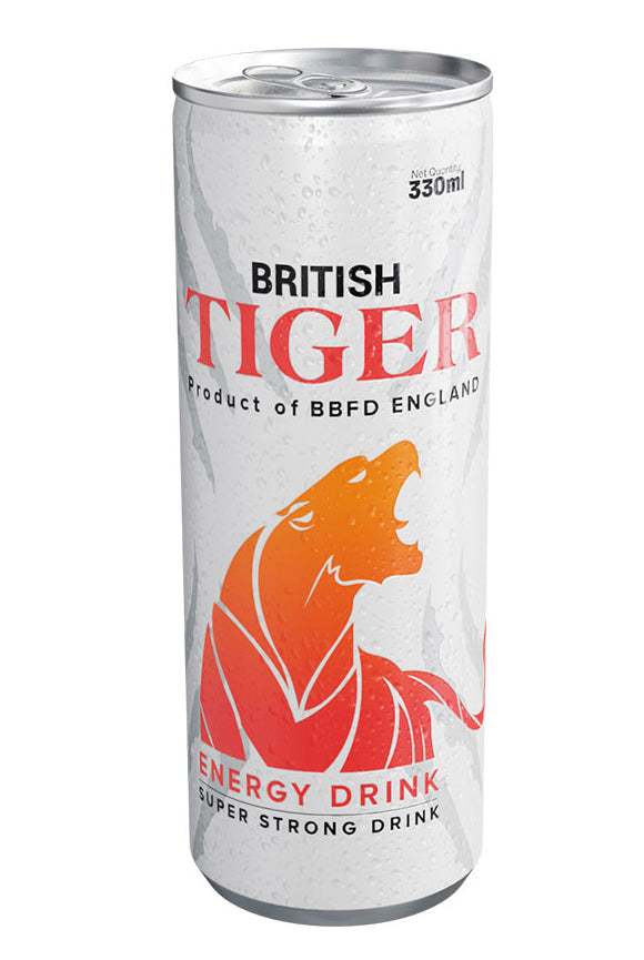 BRITISH TIGER Energy drink 330ml - Raspberry-24 109003