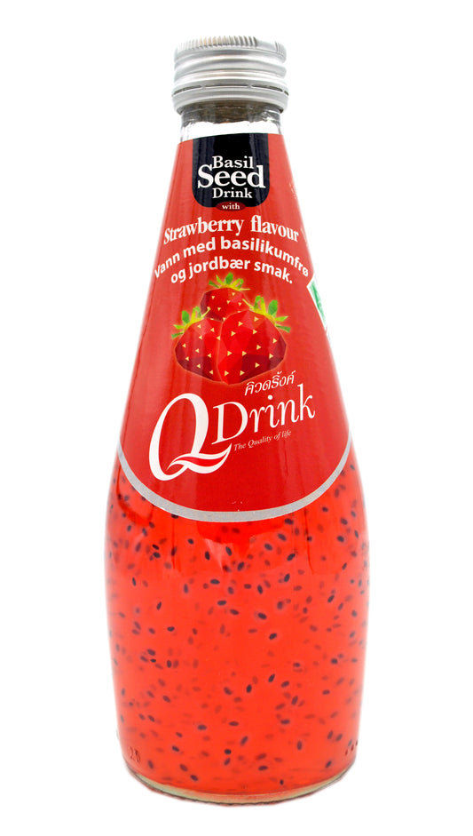 Q drink strawberry w/basil seed 290ml-24 _ 109124