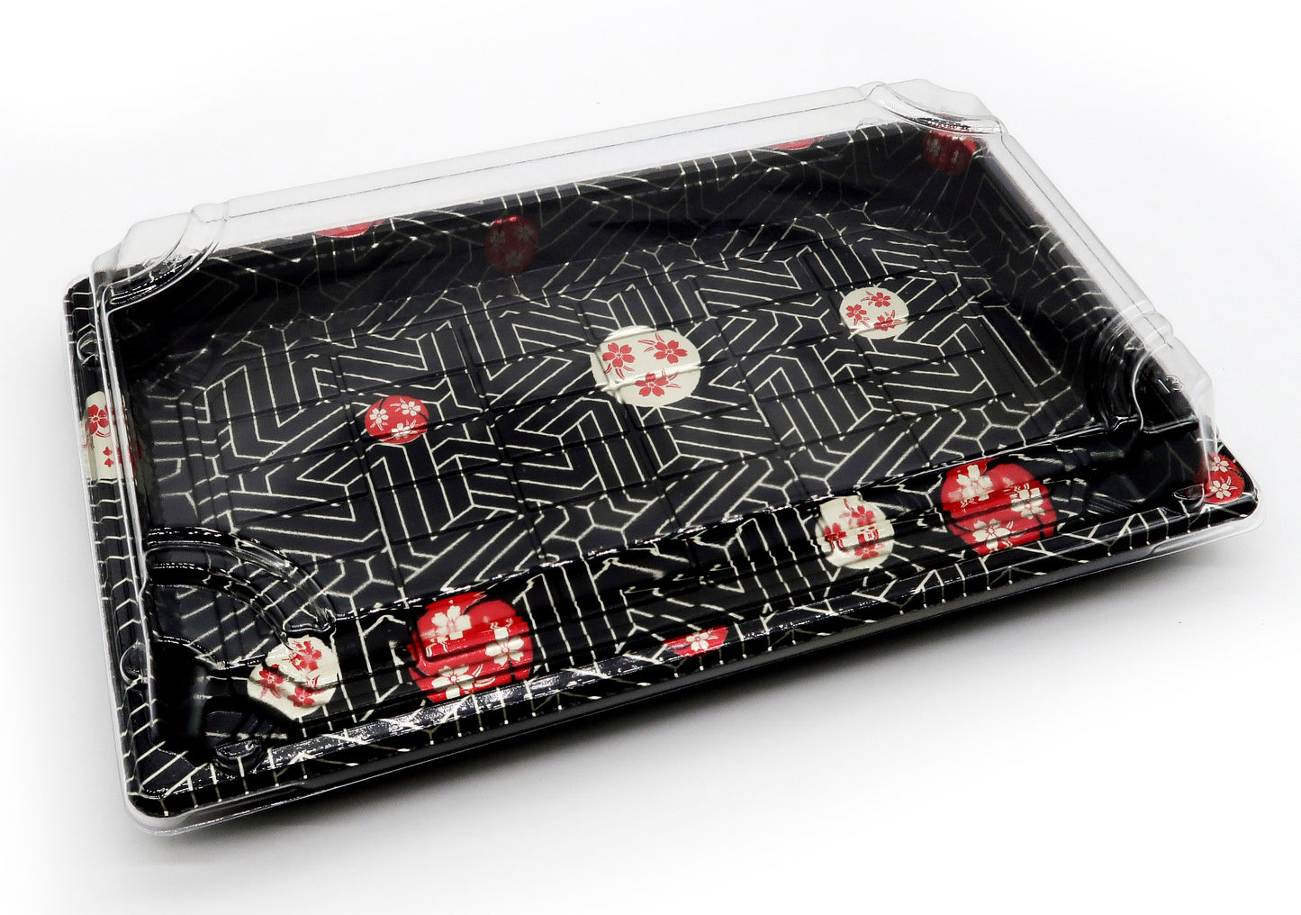 Sushi trays sakura & lokk (14-16 bit) 240x150x20mm 50stk _ 301097