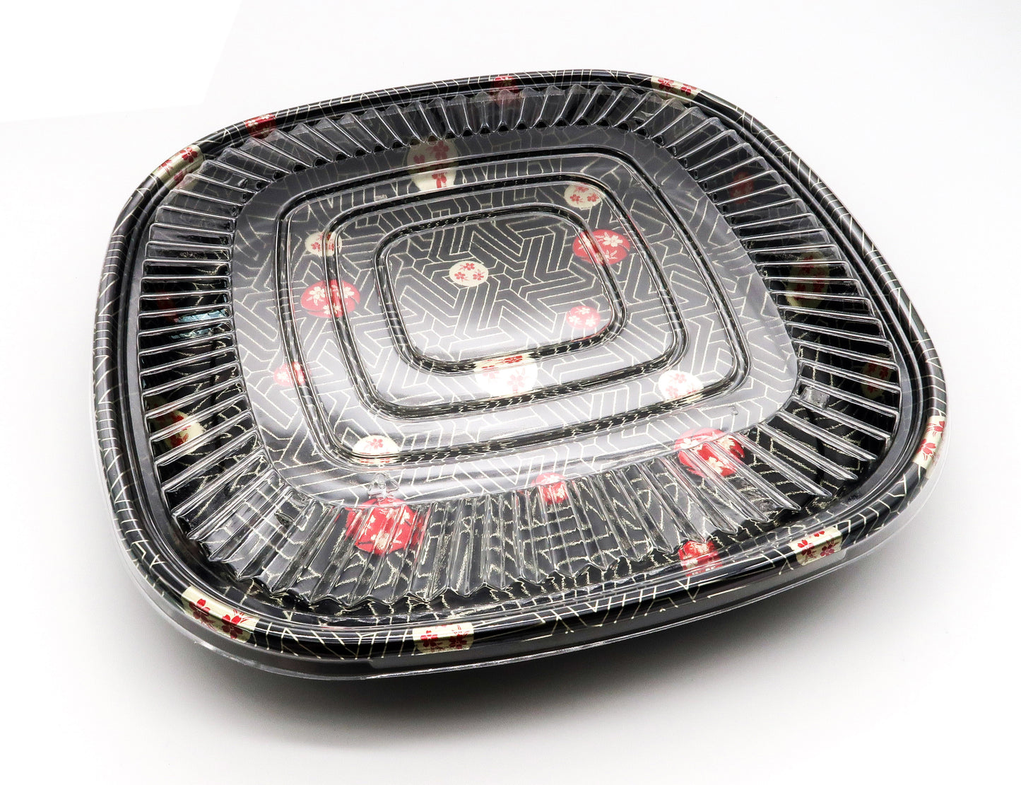 Sushi trays sakura & Lokk (40-50bit) 310x310x48mm 20stk _ 301100